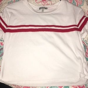 Red and white cute crop top
